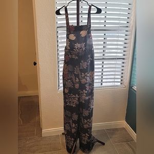 Dark Floral Overalls